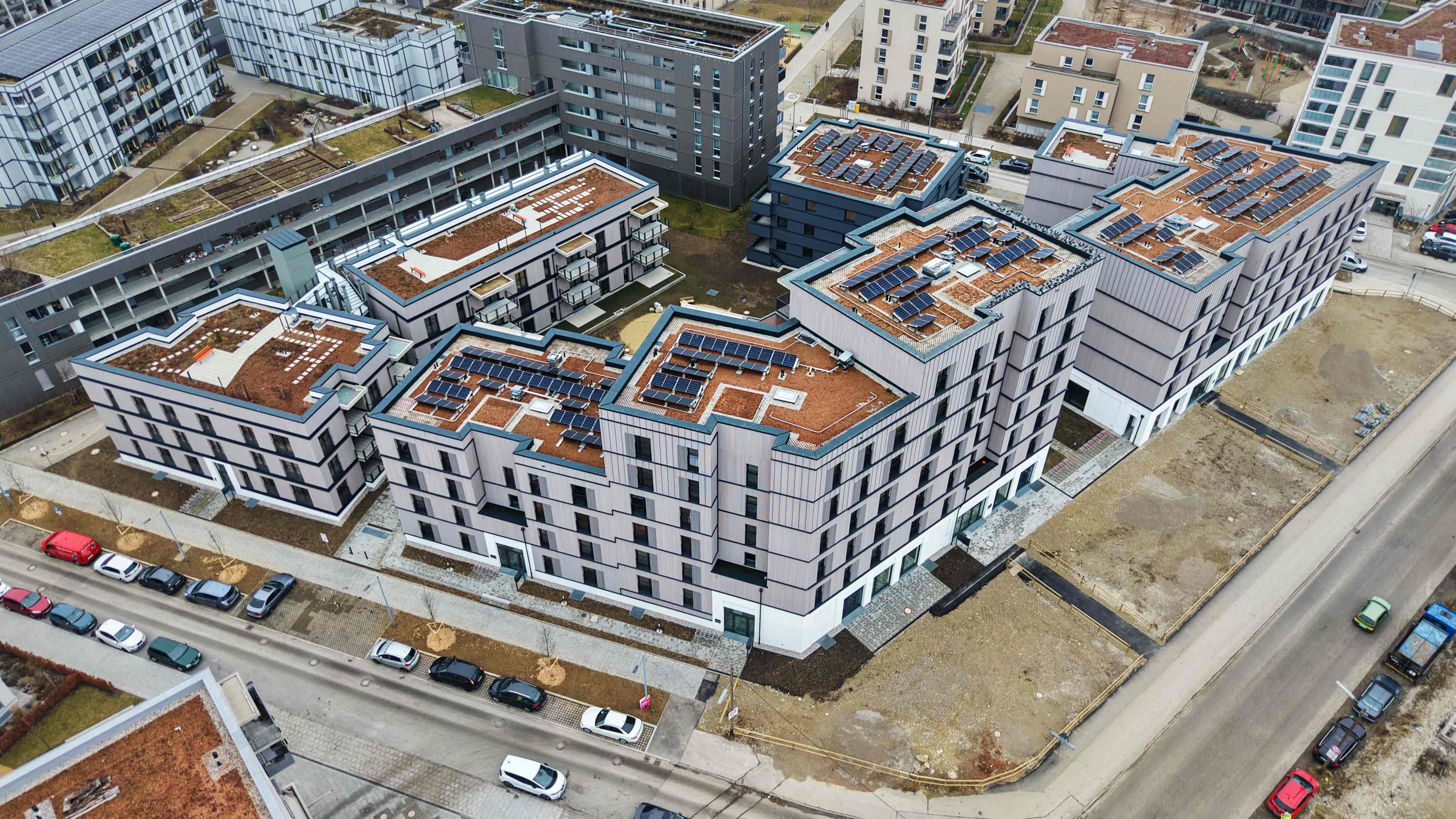 Gesamtansicht Wohnquartier von oben